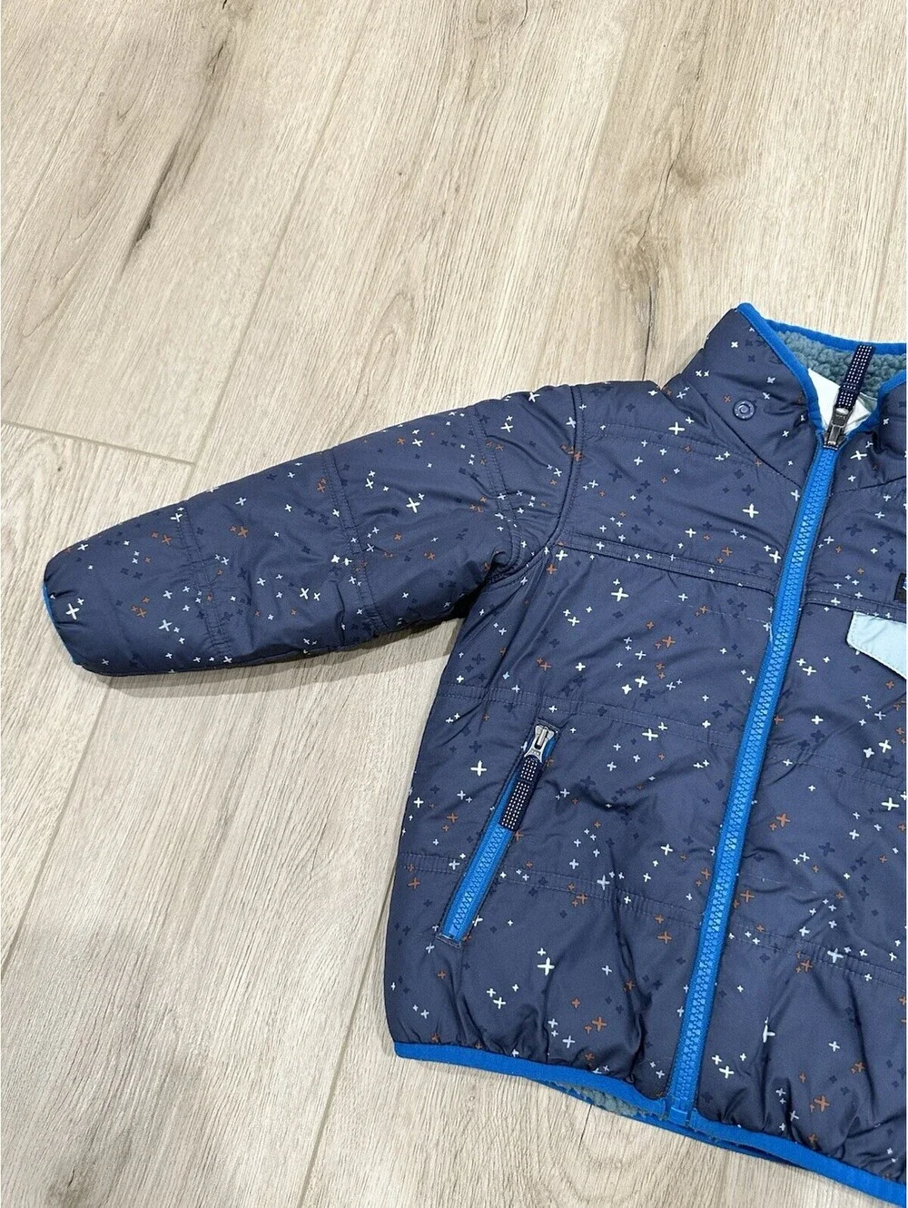 Patagonia Reversible Tribbles Jacket Toddler Boy Sherpa Puffer Coat 3T